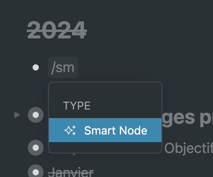 Smart node Workflowy