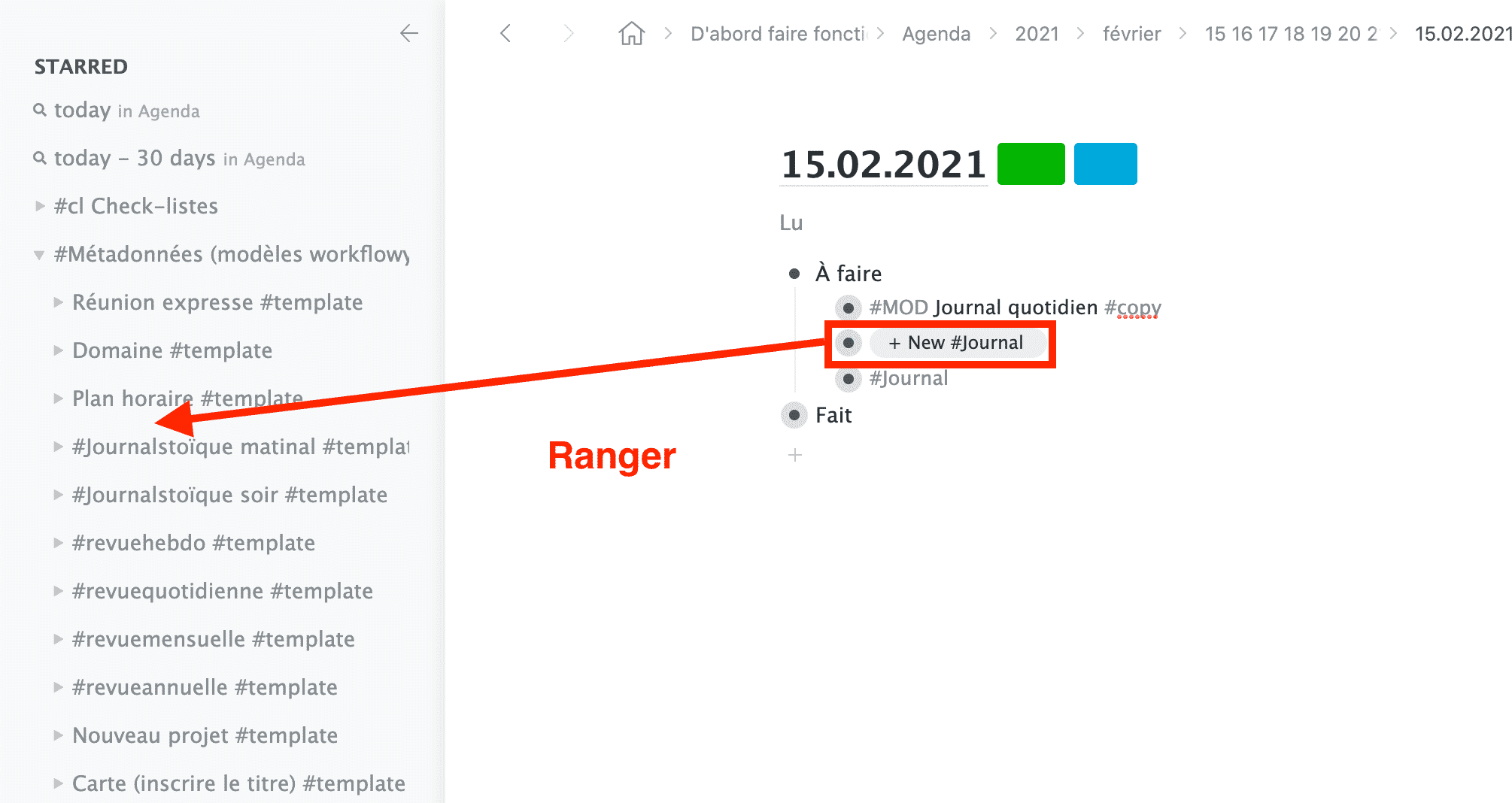 template workflowy en français